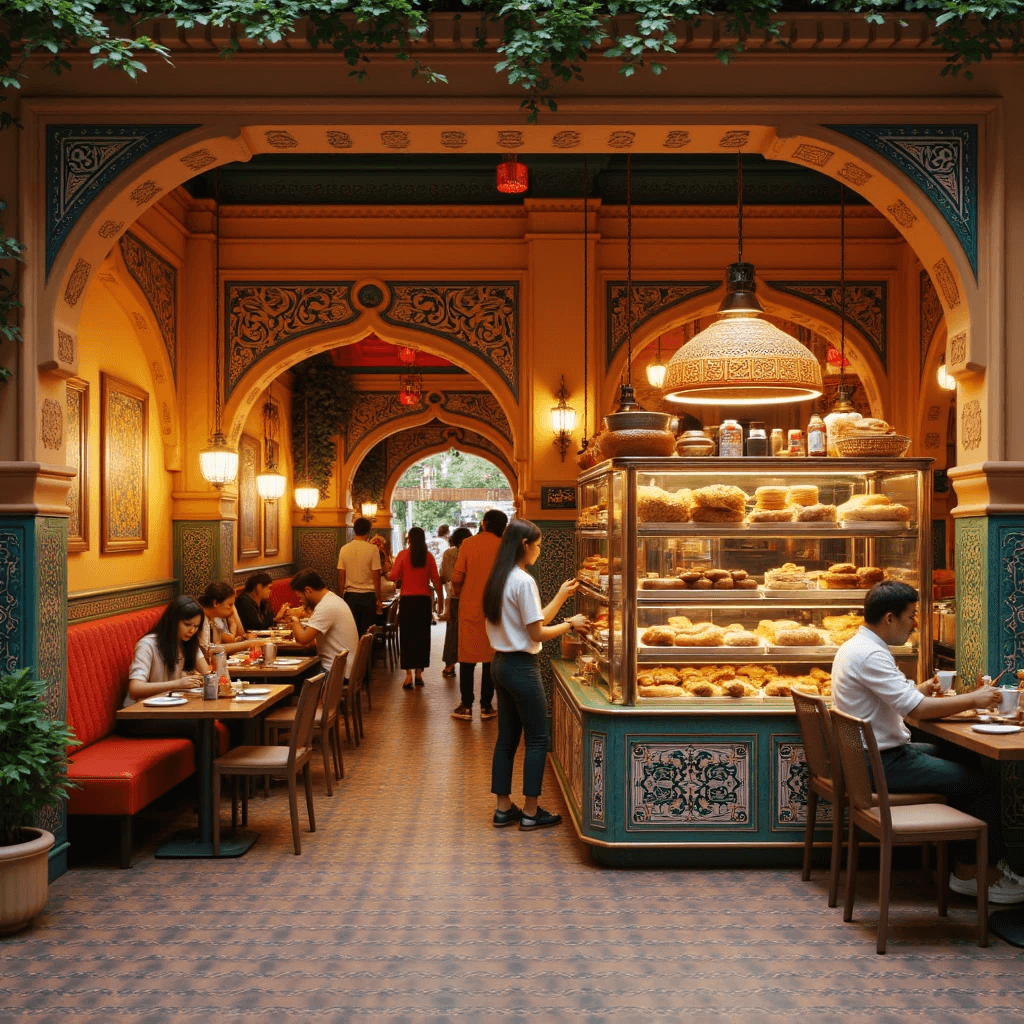 A busy Indian restaurant during service